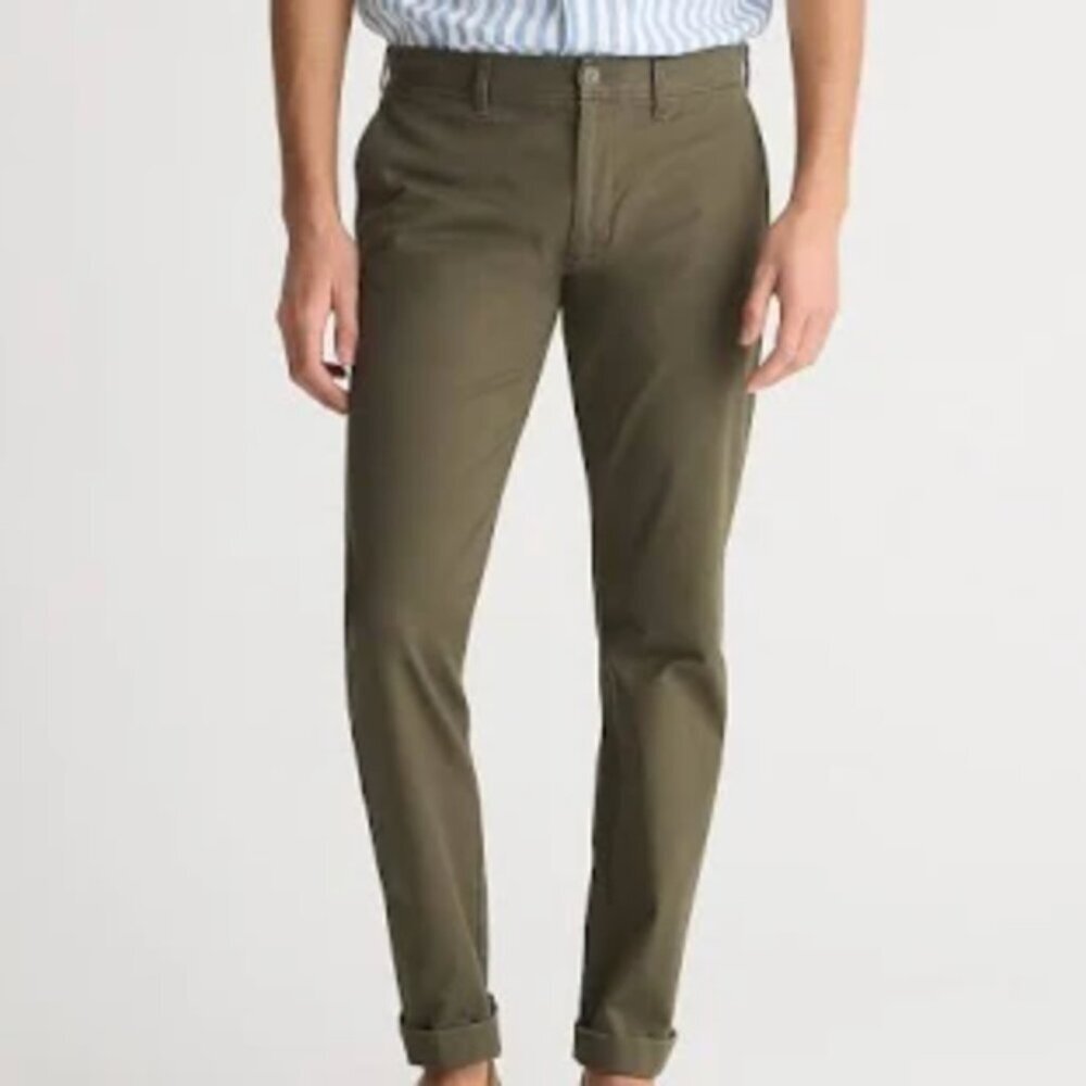 NWT J. Crew (‎ 38X32) 484 Slim-fit Broken-in Chino Pant in Green